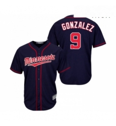 Mens Minnesota Twins 9 Marwin Gonzalez Replica Navy Blue Alternate Road Cool Base Baseball Jersey 