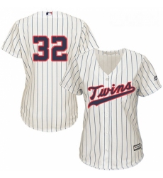 Womens Majestic Minnesota Twins 32 Zach Duke Authentic Cream Alternate Cool Base MLB Jersey 