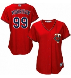 Womens Majestic Minnesota Twins 99 Logan Morrison Authentic Scarlet Alternate Cool Base MLB Jersey 