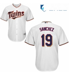 Youth Majestic Minnesota Twins 19 Anibal Sanchez Replica White Home Cool Base MLB Jersey 