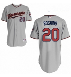 Youth Majestic Minnesota Twins 20 Eddie Rosario Authentic Grey Road Cool Base MLB Jersey 