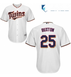 Youth Majestic Minnesota Twins 25 Byron Buxton Replica White Home Cool Base MLB Jersey