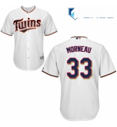 Youth Majestic Minnesota Twins 33 Justin Morneau Authentic White Home Cool Base MLB Jersey