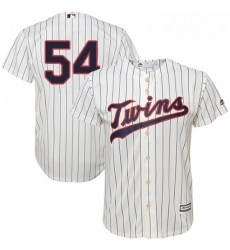 Youth Majestic Minnesota Twins 54 Ervin Santana Replica Cream Alternate Cool Base MLB Jersey