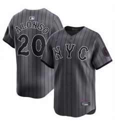 Men New York Mets 20 Pete Alonso Graphite 2024 City Connect Limited Stitched Baseball Jersey