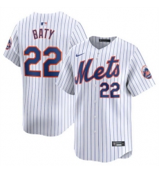 Men New York Mets 22 Brett Baty White Home Limited Stitched Baseball Jersey