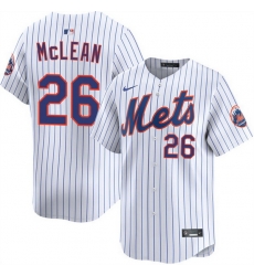 Men New York Mets 26 Nolan McLean White 2025 Home Limited Stitched Baseball Jersey Men New York Mets 26 Nolan McLean White 2025 Home Limited Stitched Baseball Jersey