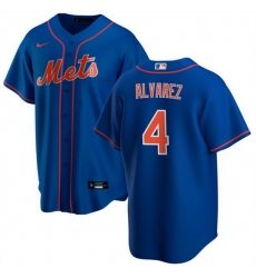 Men New York Mets 4 Francisco A1lvarez Royal Cool Base Stitched Baseball Jersey