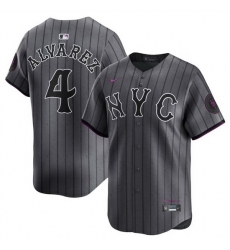 Men New York Mets 4 Francisco Alvarez Graphite 2024 City Connect Limited Stitched Baseball Jersey