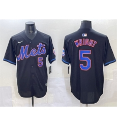 Men New York Mets 5 David Wright Black Limited Stitched Baseball Jersey Men New York Mets 5 David Wright Black Limited Stitched Baseball Jersey