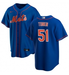 Men New York Mets 51 Michael Tonkin Blue Cool Base Stitched Baseball Jersey