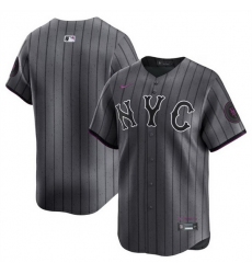 Men New York Mets Blank Graphite 2024 City Connect Limited Stitched Baseball Jersey