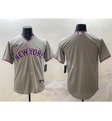 Men New York Mets Blank Grey 2025 Limited Stitched Baseball Jersey Men New York Mets Blank Grey 2025 Limited Stitched Baseball Jersey