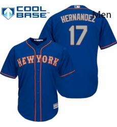 Mens Majestic New York Mets 17 Keith Hernandez Replica Royal Blue Alternate Road Cool Base MLB Jersey
