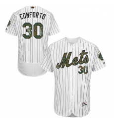 Mens Majestic New York Mets 30 Michael Conforto Authentic White 2016 Memorial Day Fashion Flex Base MLB Jersey