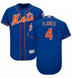 Mens Majestic New York Mets 4 Wilmer Flores Royal Blue Alternate Flex Base Authentic Collection MLB Jersey 