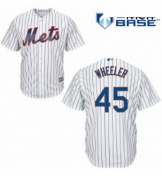 Mens Majestic New York Mets 45 Zack Wheeler Replica White Home Cool Base MLB Jersey