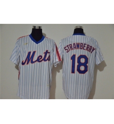 Mets 18 Darryl Strawberry White 2020 Nike Cool Base Jersey