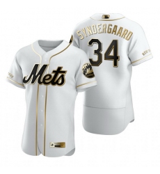 New York Mets 34 Noah Syndergaard White Nike Mens Authentic Golden Edition MLB Jersey