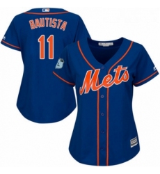 Womens Majestic New York Mets 11 Jose Bautista Authentic Royal Blue Alternate Home Cool Base MLB Jersey 