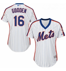 Womens Majestic New York Mets 16 Dwight Gooden Authentic White Alternate Cool Base MLB Jersey