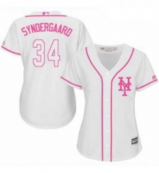 Womens Majestic New York Mets 34 Noah Syndergaard Replica White Fashion Cool Base MLB Jersey