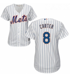 Womens Majestic New York Mets 8 Gary Carter Authentic White Home Cool Base MLB Jersey