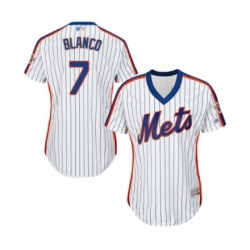 Womens New York Mets 7 Gregor Blanco Authentic White Alternate Cool Base Baseball Jersey 
