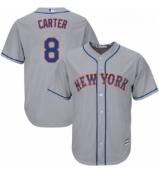 Youth Majestic New York Mets 8 Gary Carter Authentic Grey Road Cool Base MLB Jersey