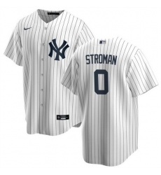 Men New York Yankees 0 Marcus Stroman White Cool Base Stitched Baseball Jersey