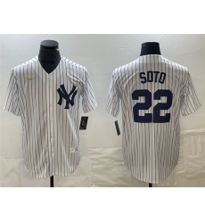 Men New York Yankees 22 Juan Soto White Cool Base Stitched Baseball Jerseys