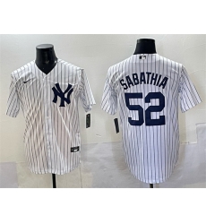 Men New York Yankees 52 C C Sabathia White Cool Base Stitched Jersey Men New York Yankees 52 C C Sabathia White Cool Base Stitched Jersey