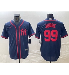 Men New York Yankees 99 Aaron Judge Navy Cool Base Stitched Baseball Jersey