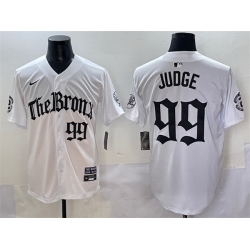 Men New York Yankees 99 Aaron Judge White  27Gothic Legacy Edition 27 Vapor Premier Limited Stitched Baseball Jersey