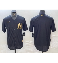 Men New York Yankees Blank Black Cool Base Stitched Baseball Jersey