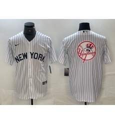 Men New York Yankees Team Big Logo White Cool Base Stitched Baseball Jersey2