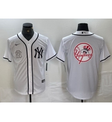 Men New York Yankees White Team Big Logo Cool Base Stitched Baseball Jersey 31