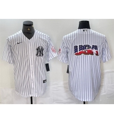 Men New York Yankees White Team Big Logo Cool Base Stitched Baseball Jersey 9