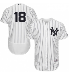 Mens Majestic New York Yankees 18 Johnny Damon White Home Flex Base Authentic Collection MLB Jersey