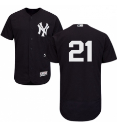 Mens Majestic New York Yankees 21 Paul ONeill Navy Blue Alternate Flex Base Authentic Collection MLB Jersey