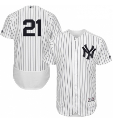 Mens Majestic New York Yankees 21 Paul ONeill White Home Flex Base Authentic Collection MLB Jersey