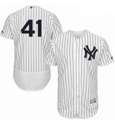 Mens Majestic New York Yankees 41 Adam Lind White Home Flex Base Authentic Collection MLB Jersey