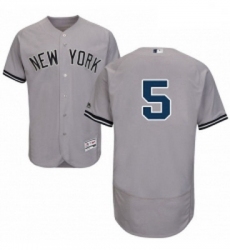 Mens Majestic New York Yankees 5 Joe DiMaggio Grey Road Flex Base Authentic Collection MLB Jersey