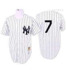 Mens Mitchell and Ness 1951 New York Yankees 7 Mickey Mantle Authentic White Throwback MLB Jersey