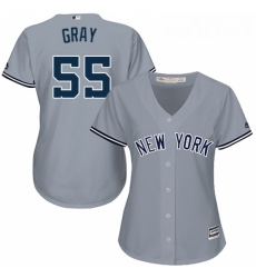 Womens Majestic New York Yankees 55 Sonny Gray Authentic Grey Road MLB Jersey 