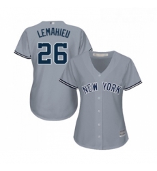 Womens New York Yankees 26 DJ LeMahieu Authentic Grey Road Baseball Jersey 