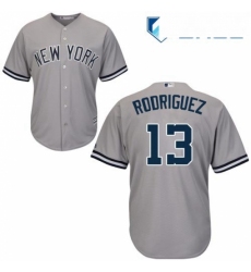 Youth Majestic New York Yankees 13 Alex Rodriguez Replica Grey Road MLB Jersey