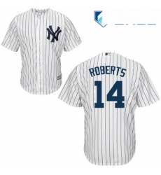 Youth Majestic New York Yankees 14 Brian Roberts Authentic White Home MLB Jersey