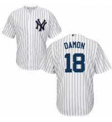 Youth Majestic New York Yankees 18 Johnny Damon Authentic White Home MLB Jersey