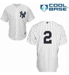 Youth Majestic New York Yankees 2 Derek Jeter No Name On Back MLB Jerseys